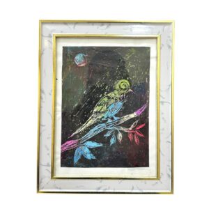 برواز من الرسم بالخدش على شكل عصفور