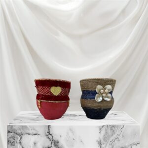 قطع فخارية جميلة ملونة يدويا مزينة بقطع الكريستال الفاخرة مناسبة للهدايا