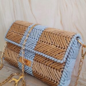 حقيبة كتف للسيدات مزودة بحزام من السلسلة الذهبية وبطانة من البوليستر مناسبة للارتداء اليومي والمناسبات